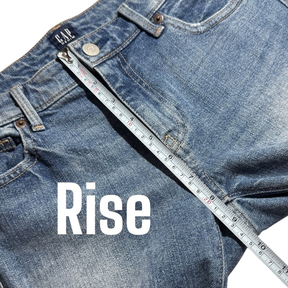 GAP girlfriend distressed raw hem two tone jeans women’s 24 *see measurements - Picture 10 of 11